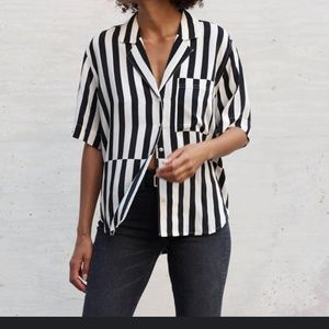 AYR Pool Boy Shirt in Black Regatta Stripe